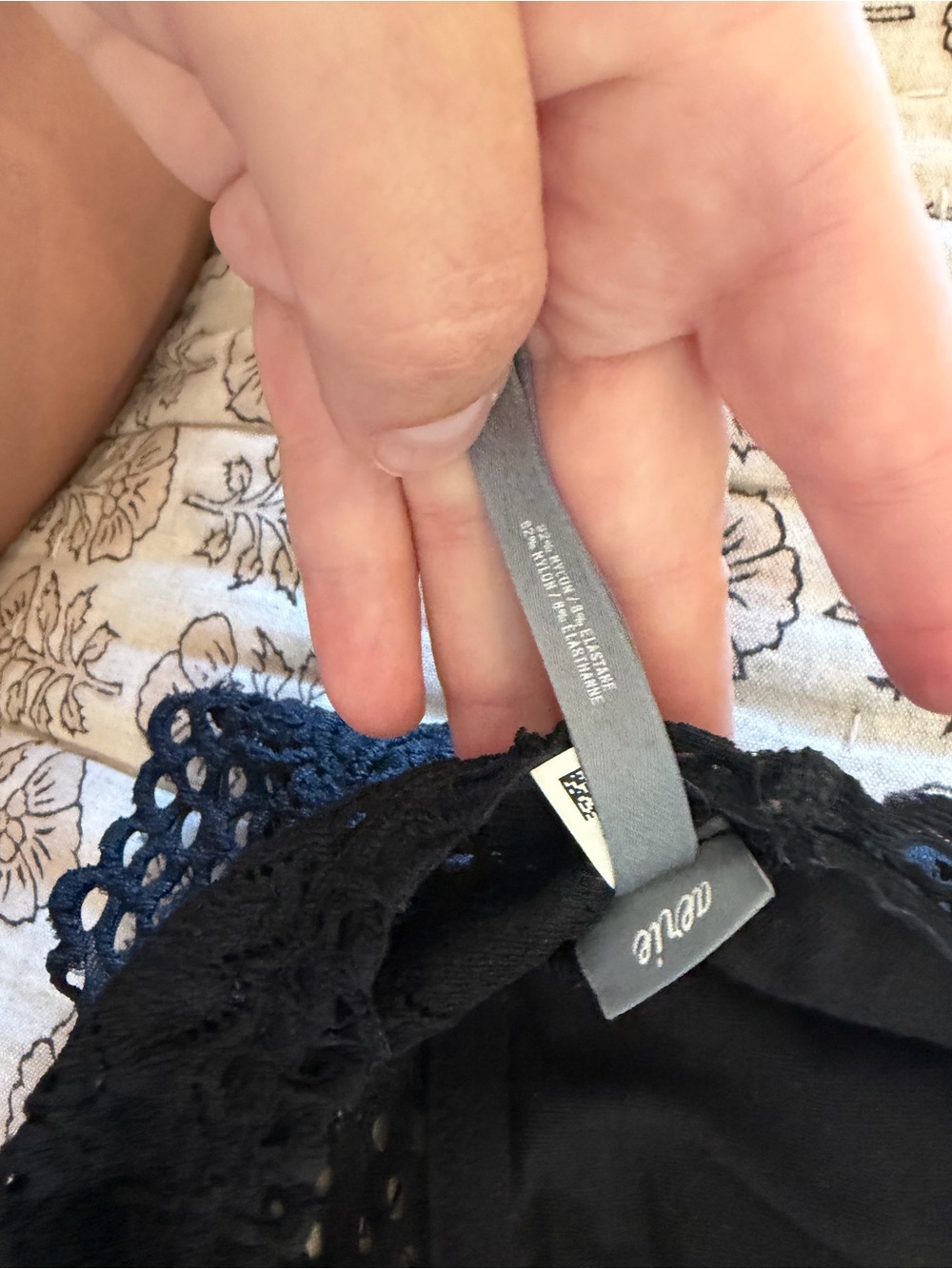 Aerie Black Crochet Bandeau Top Bra L - Picture 5 of 5